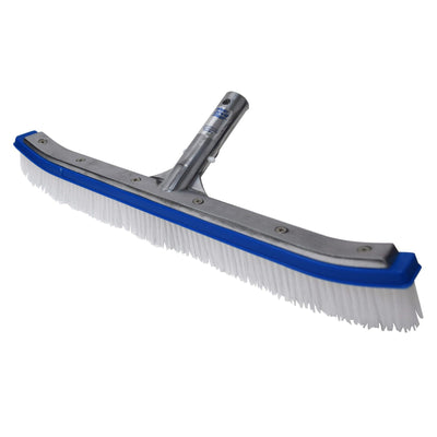 Blue Devil 18 Inch Pool Wall Cleaning Brush Head + 5 to 15 Foot Telescopic Pole