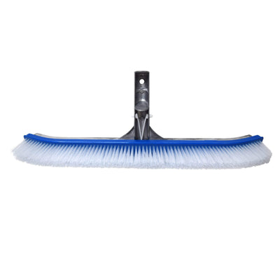 Blue Devil 18 Inch Pool Wall Cleaning Brush Head + 5 to 15 Foot Telescopic Pole