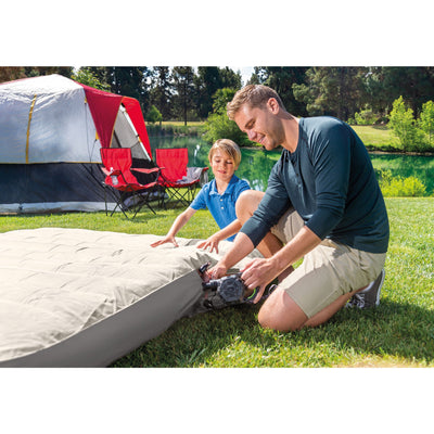 Intex Comfort Plush Raised Air Mattress w/ Built In Pump, Queen & Cordless Pump