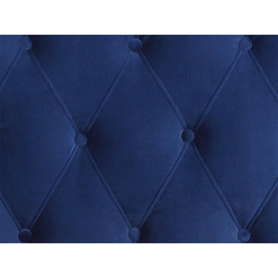 Wallace & Bay Dalton Twin Velvet Upholstered Bed Headboard & Footboard, Cobalt