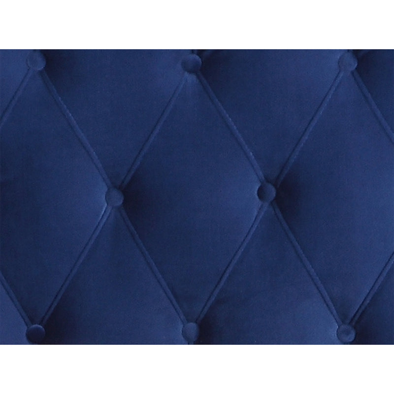 Wallace & Bay Queen Velvet Upholstered Bed Headboard & Footboard, Cobalt (Used)