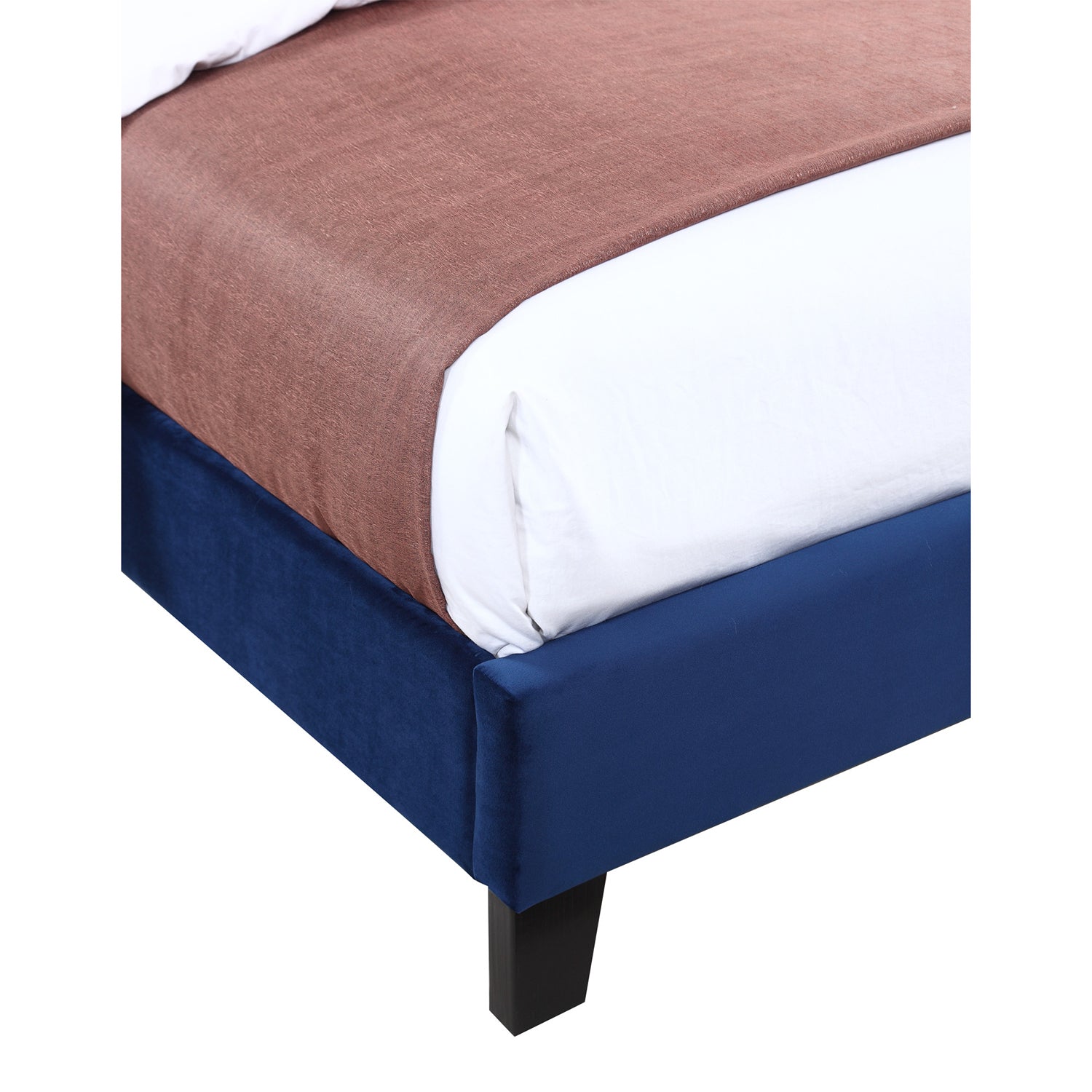 Wallace & Bay Dalton Twin Velvet Upholstered Bed Headboard & Footboard, Cobalt