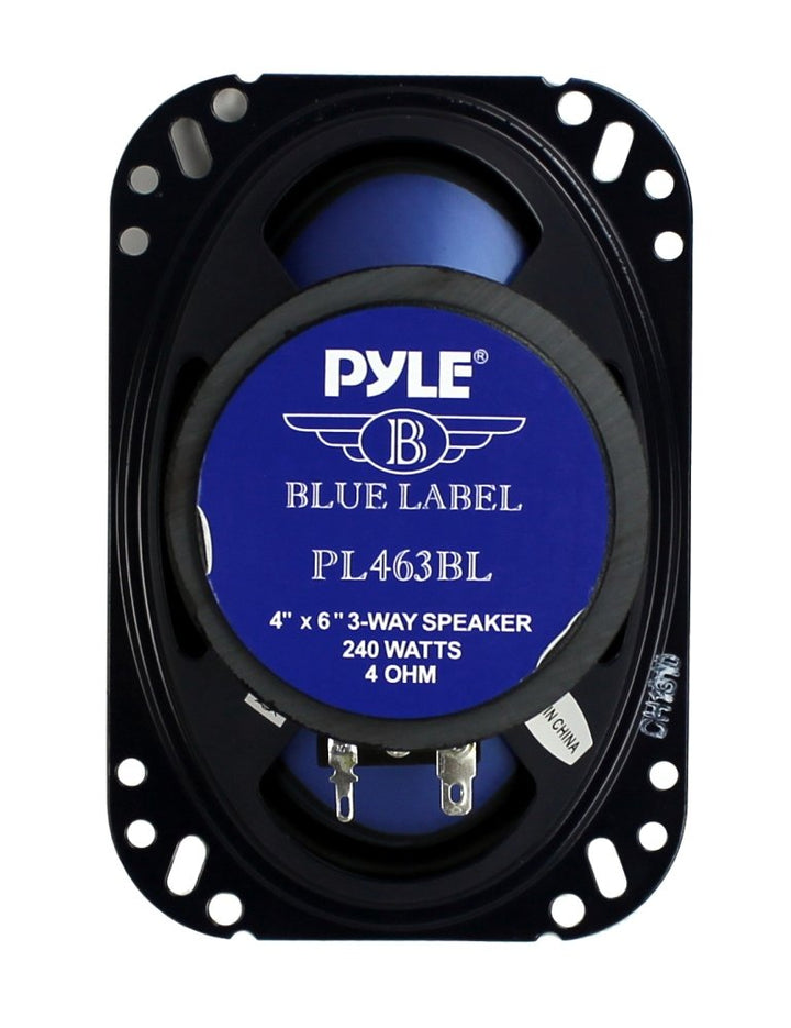 2) New Pyle 4x6" 240W 3 Way Car Audio Speakers PAIR Blue (Refurbished)(Open Box)