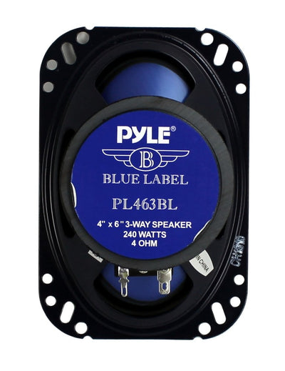 2) New Pyle 4x6" 240W 3 Way Car Coaxial Audio Speakers PAIR Blue (Refurbished)