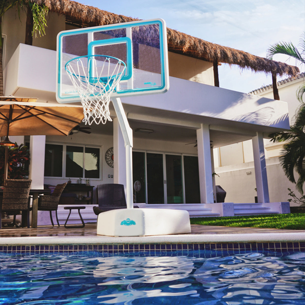 Dunn-Rite Splash & Shoot Basketball Hoop & ProVolly Swimming Pool Volleyball Set