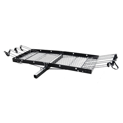 Tow Tuff 62" Steel Cargo Carrier Trailer for Car or Truck w/ Bike Rack (2 Pack)