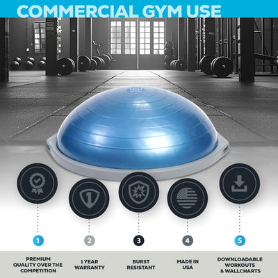 Bosu Pro Home Gym 26 Inch Balance Strength Trainer Ball, Blue (For Parts)