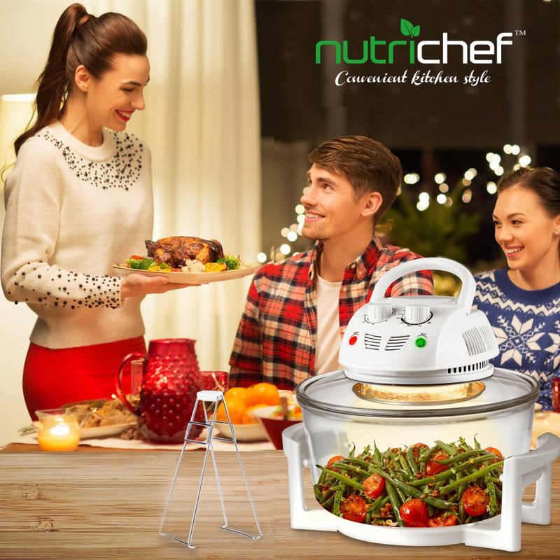 NutriChef PKAIRFR48 Kitchen Countertop 13 Quart Air Fryer Convection Oven