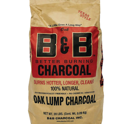 B&B Charcoal Signature Low Smoke Oak Lump Grilling Charcoal, 20 Pounds (2 Pack) - VMInnovations