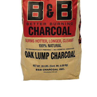 B&B Charcoal Signature Low Smoke Oak Lump Grilling Charcoal, 20 Pounds (2 Pack) - VMInnovations