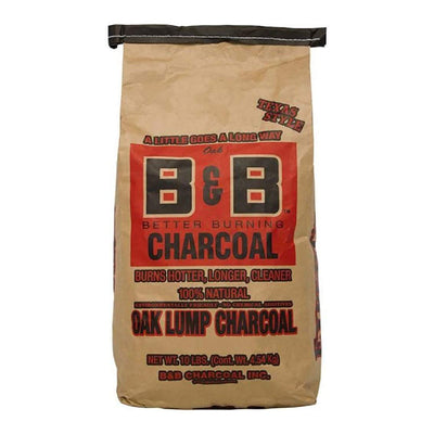 B&B Charcoal Signature Low Smoke Oak Lump Grilling Charcoal, 10 Pounds (3 Pack)