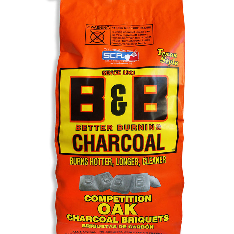 B&B Charcoal Slow Burning Oak Grilling Charcoal Briquettes, 17.6 Pounds (4 Pack)
