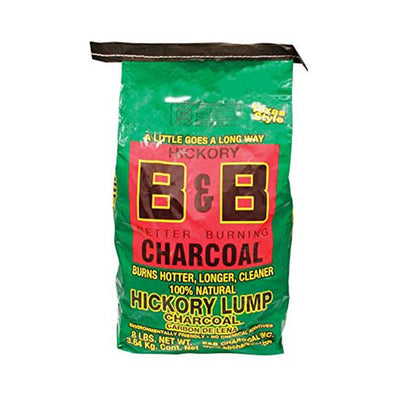 B&B Charcoal Signature Hickory Lump Grilling Smoking Charcoal, 8 Pounds (4 Pack)