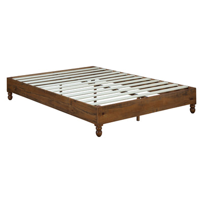 MUSEHOMEINC 12" Solid Pine Wood Platform Bed Frame with Wooden Slats,Queen(Used)