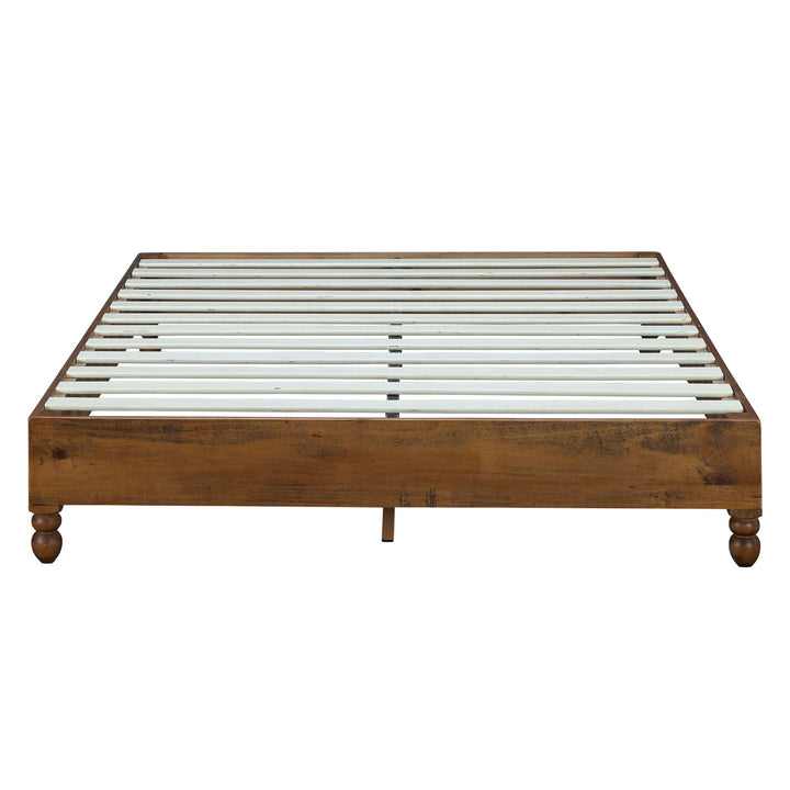 MUSEHOMEINC 12" Solid Pine Wood Platform Bed Frame with Wooden Slats,Queen(Used)