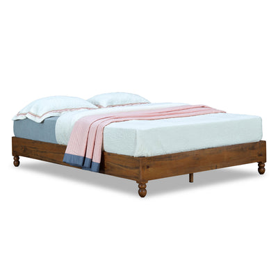 MUSEHOMEINC 12" Solid Pine Wood Platform Frame w/ Wooden Slats, Queen (Open Box) - VMInnovations
