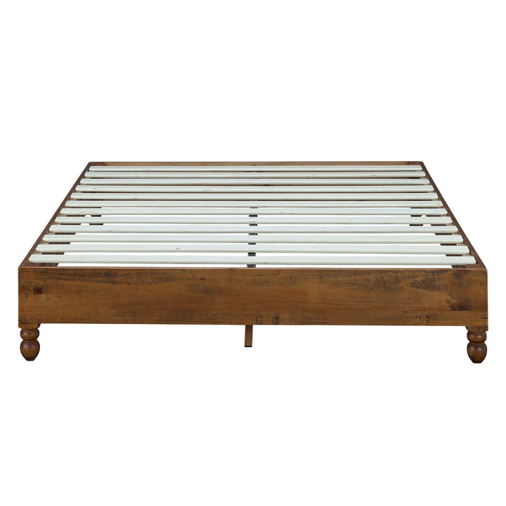 MUSEHOMEINC 12" Pine Wood Platform Bed Frame with Wooden Slats, King (Open Box)