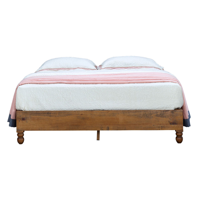 MUSEHOMEINC 12 Inch Solid Pine Wood Platform Bed Frame with Wooden Slats (Used)