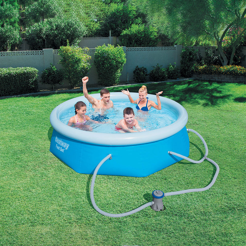 Bestway 8" x 26" Inflatable Above Ground Swimming Pool with Filter Pump (2 Pack) - VMInnovations