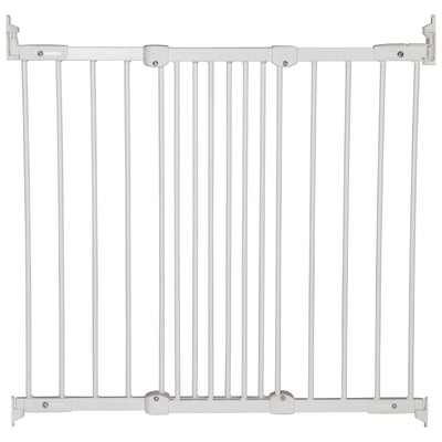 BabyDan FlexiFit Metal Adjustable 42 Inch Wall Mounted Baby Safety Gate, White - VMInnovations