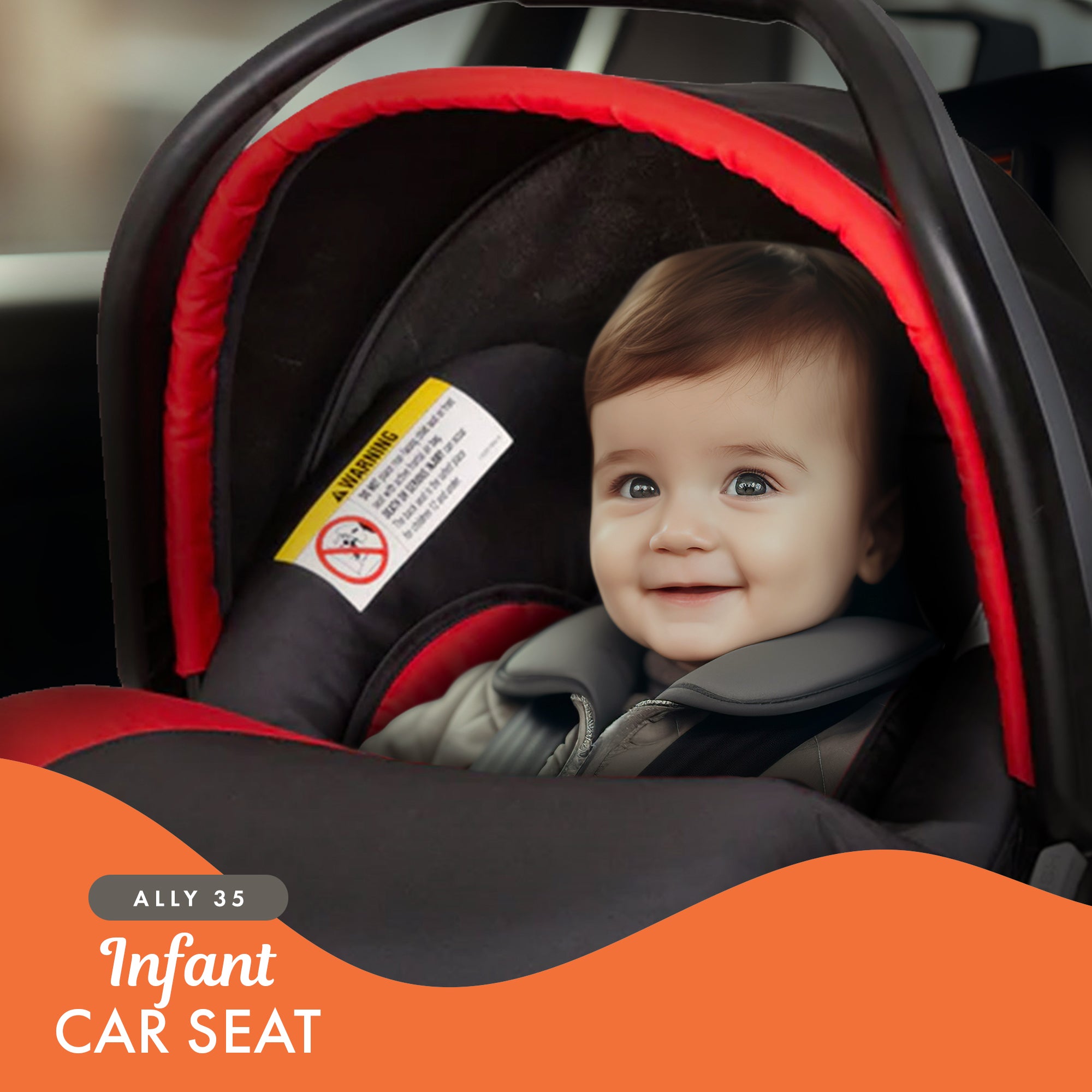 Baby Trend Ally Newborn Baby Infant Car Seat Travel System with Cover, Mars Red - VMInnovations