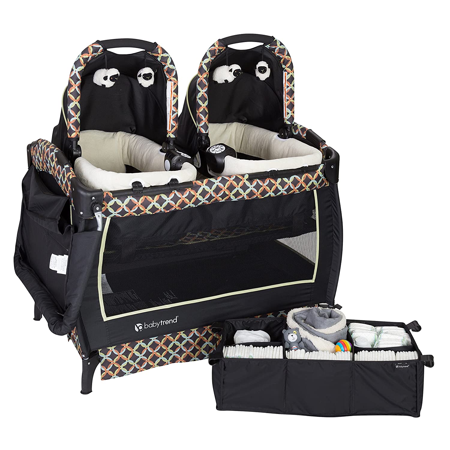 Baby Trend Unisex Portable Deluxe Infant Twin Play Nursery Center, Circle Tech - VMInnovations