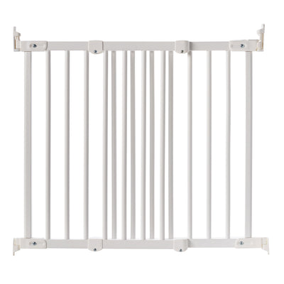 BabyDan FlexiFit Wooden Adjustable 42 Inch Wall Mounted Baby Safety Gate, White - VMInnovations
