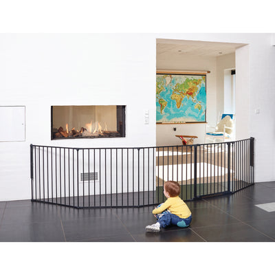 BabyDan Flex XXL Room Divider Adjustable 35-138 Inch Baby Safety Gate, Black - VMInnovations