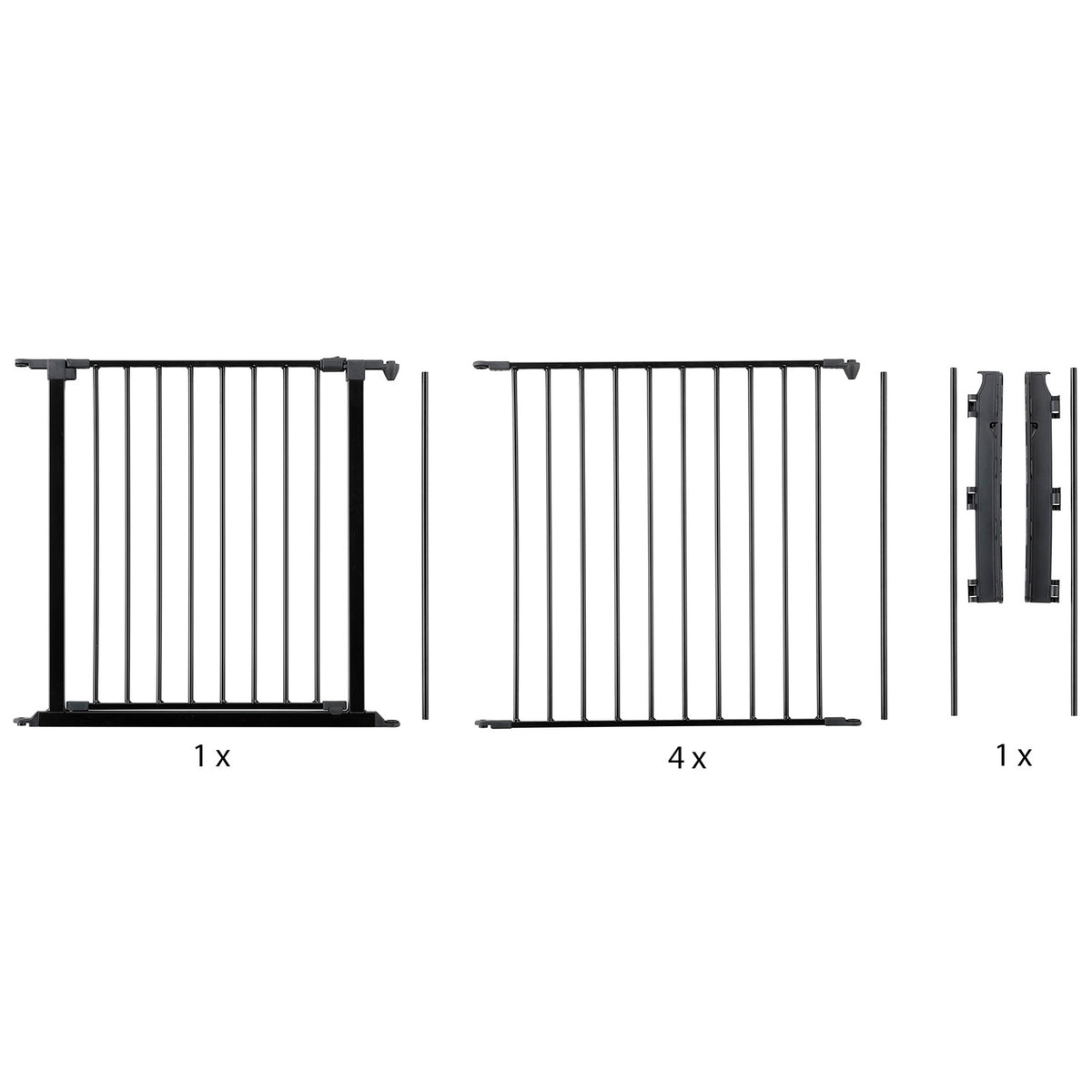 BabyDan Flex XXL Room Divider Adjustable 35-138 Inch Baby Safety Gate, Black - VMInnovations