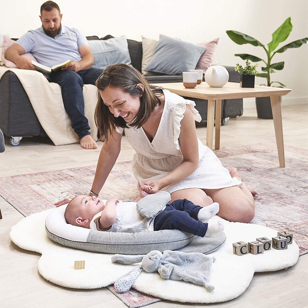 Babymoov Cloudnest Ultra Comfortable Supportive Baby Newborn Lounger Pad, Gray - VMInnovations