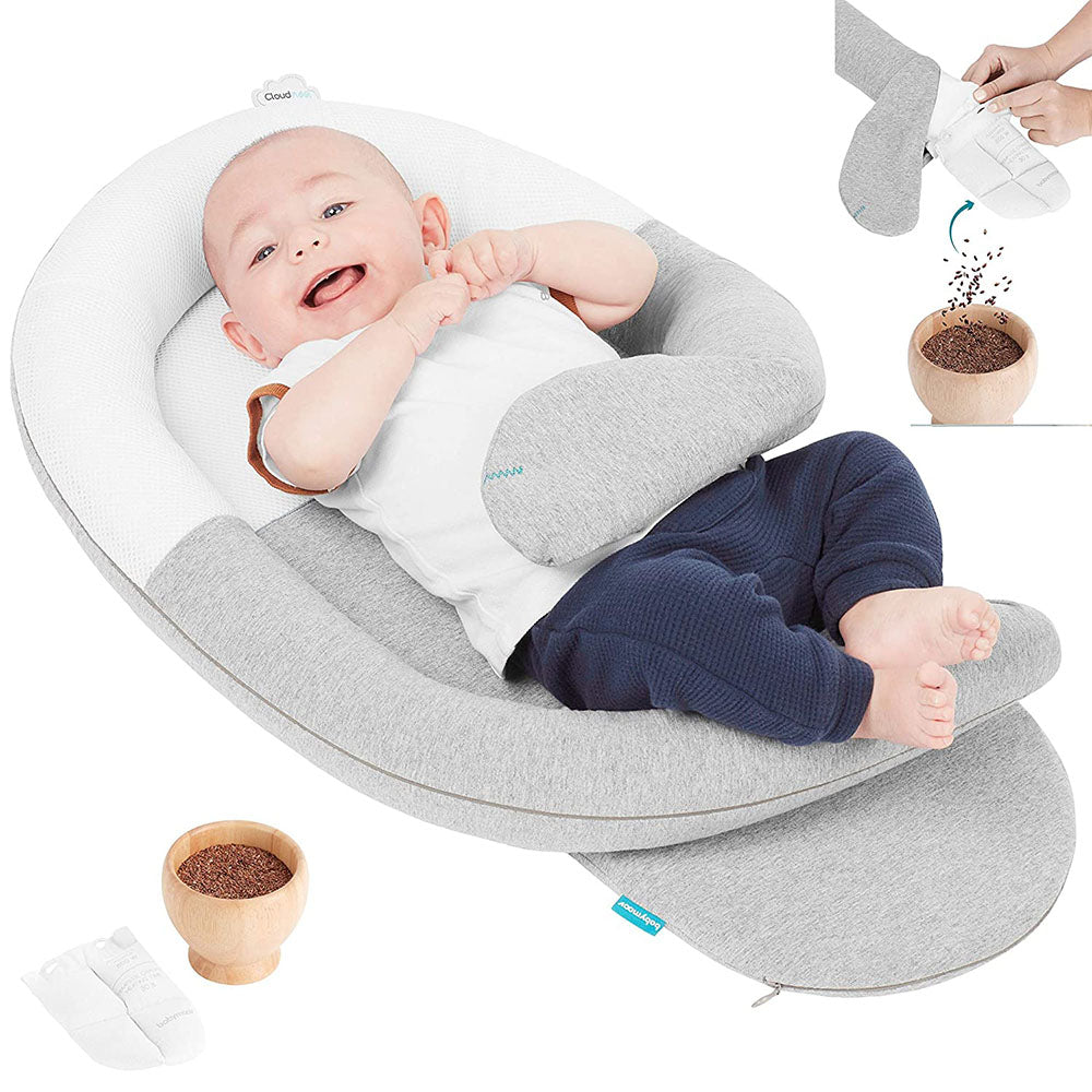 Babymoov Cloudnest Ultra Comfortable Supportive Baby Newborn Lounger Pad, Gray - VMInnovations