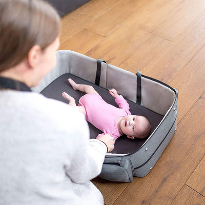 Babymoov 3 in 1 Newborn Travelnest Comfy Portable Bassinet and Diaper Bag, Gray - VMInnovations