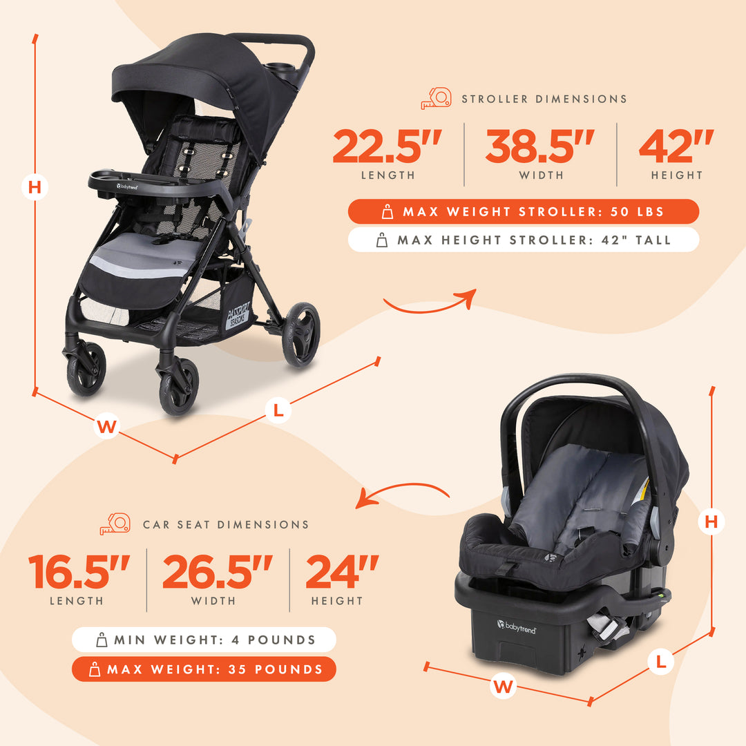 Baby Trend Passport Seasons Travel Stroller w/ EZ-Lift Infant Car Seat(Open Box)