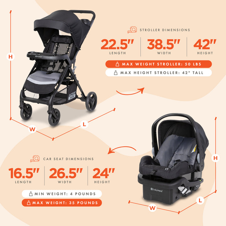 Baby Trend Passport Seasons Travel Stroller w/ EZ-Lift Infant Car Seat(Open Box)