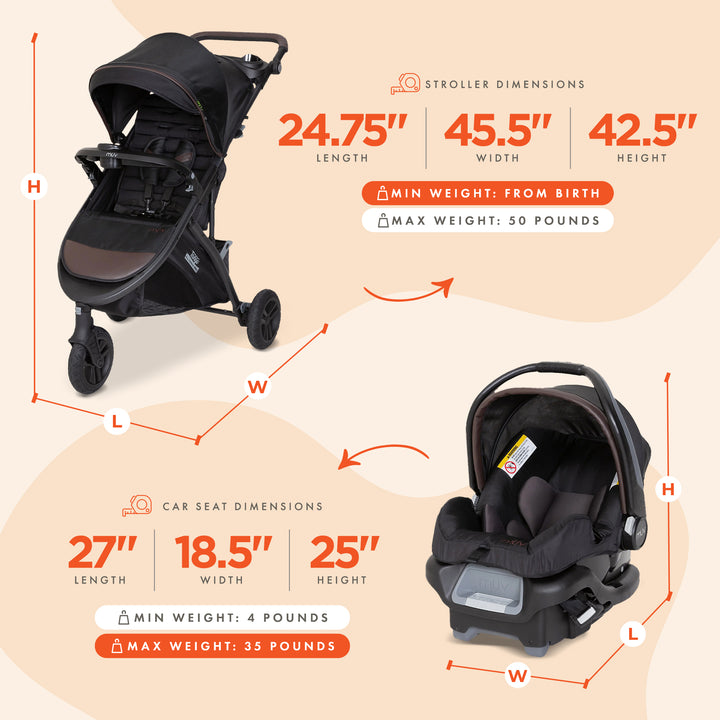 Baby Trend Tango Pro Stroller Travel System w/Ally 35 Infant Car Seat (Open Box)