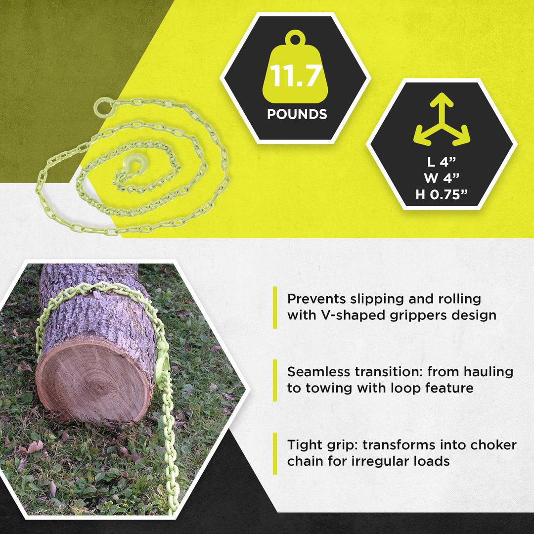 Timber Tuff TMW-20 12-Foot Log Grabber Chain Loop Slides Over 2" Ball (Open Box) - VMInnovations