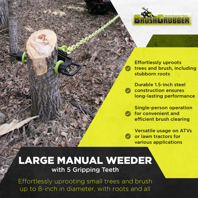 Brush Grubber Single Person Large Manual Weeder w/5 Gripping Teeth (Open Box) - VMInnovations