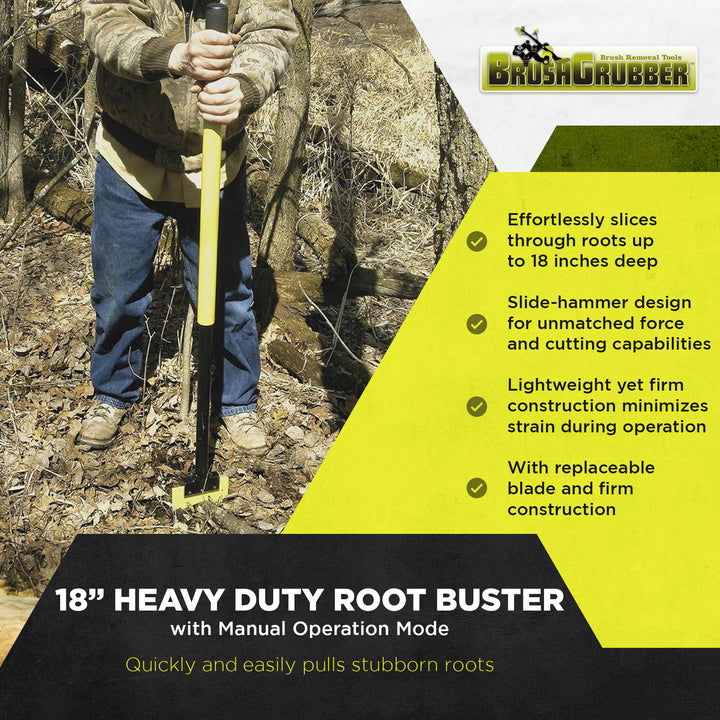 Brush Grubber 18" Heavy Duty Root Buster w/Manual Operation Mode, (Open Box)