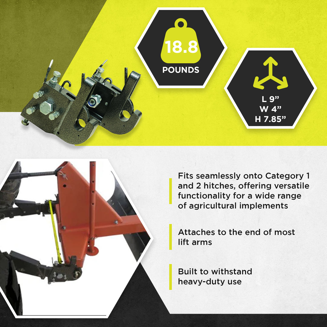 Field Tuff Fast Change Hitch System Category 1 and 2 for Home, Black (Open Box)