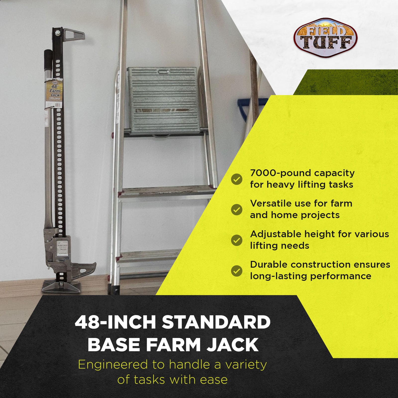Timber Tuff 48" Standard Base Farm Jack with 7000 lbs Weight Capacity (Open Box) - VMInnovations