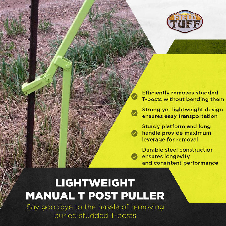 Field Tuff 17lb Lightweight Manual T Post Puller for Studded T Posts, (Used)