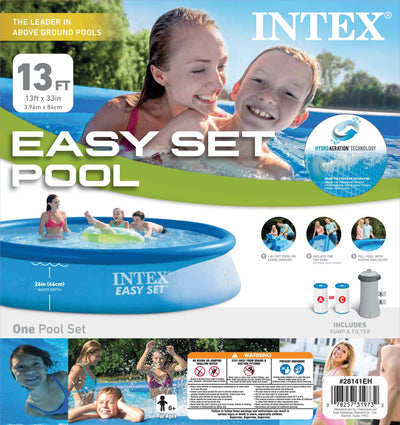 Intex 13'x32"  Swimming Pool Kit & Pump 15' Pool Debris Vinyl Round Cover Tarp