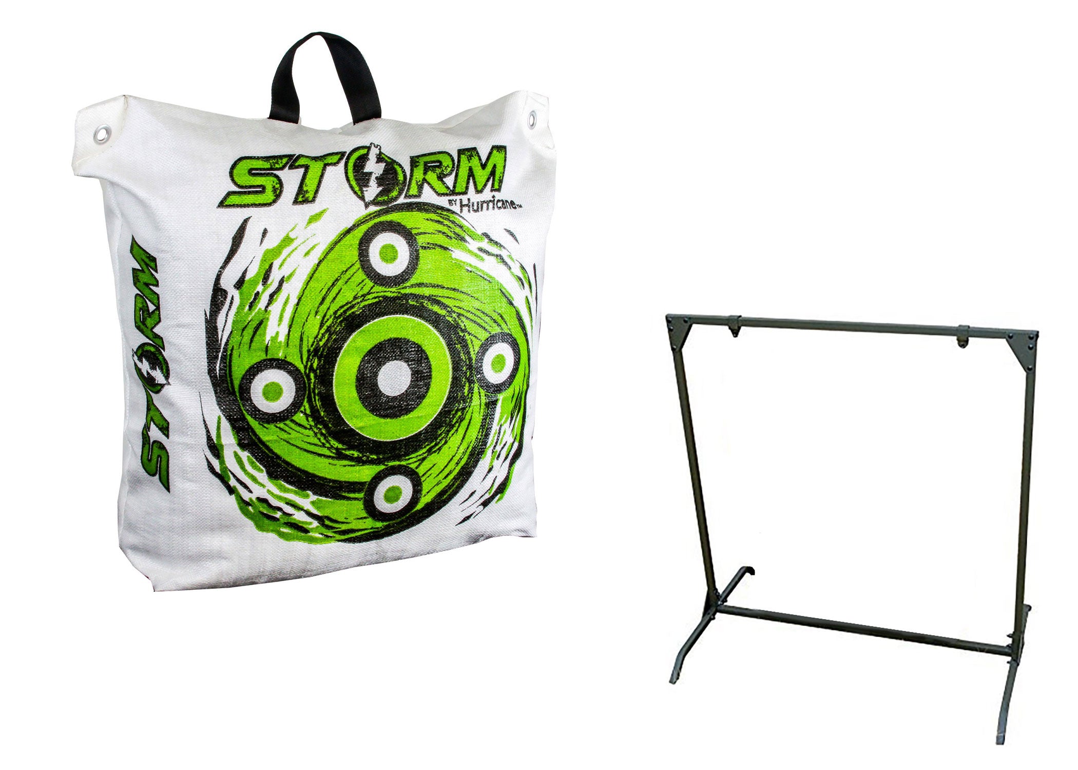 High Contrast Archery Bag Target & Bowhunting 30 Inch Bag Target Stand (2 Pack)