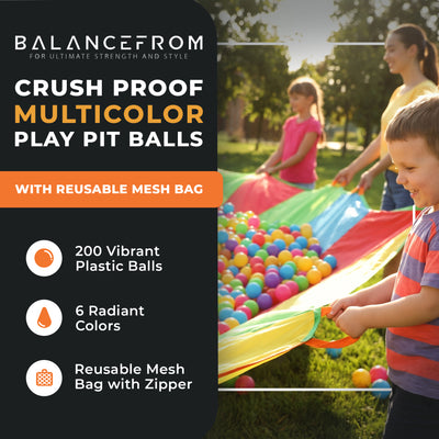 BalanceFrom 2.3" Crush Proof Play Pit Balls w/ Storage Bag, Multicolor(Open Box)