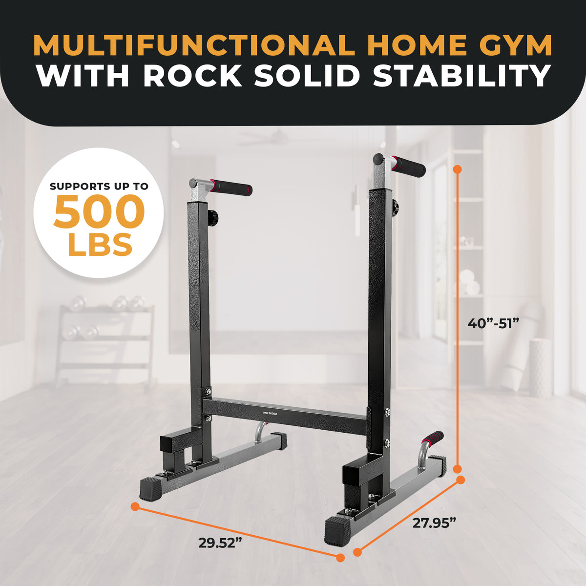 BalanceFrom Multi-Function Home Gym Dip Stand, 500lb Capacity, Black (For Parts)