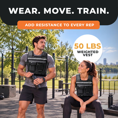 BalanceFrom 50 lb Weighted Training Vest with Quick Release and Breathable Mesh