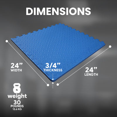 BalanceFrom Fitness 96 Sq Ft Interlocking Foam Exercise Mat Tiles, Blue (Used) - VMInnovations