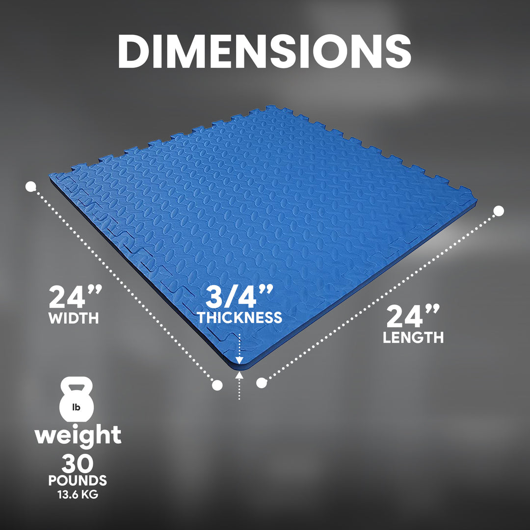 BalanceFrom Fitness 96 Sq Ft EVA Foam Exercise Mat Tiles, Blue (Open Box) - VMInnovations