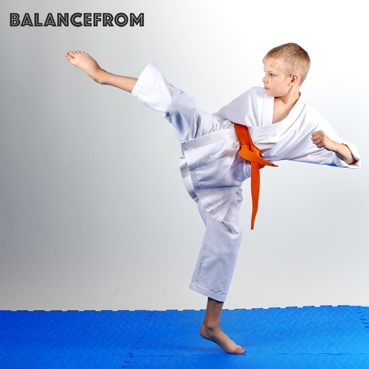 BalanceFrom Fitness 96 Sq Ft Interlocking Foam Exercise Mat Tiles, Blue (Used)
