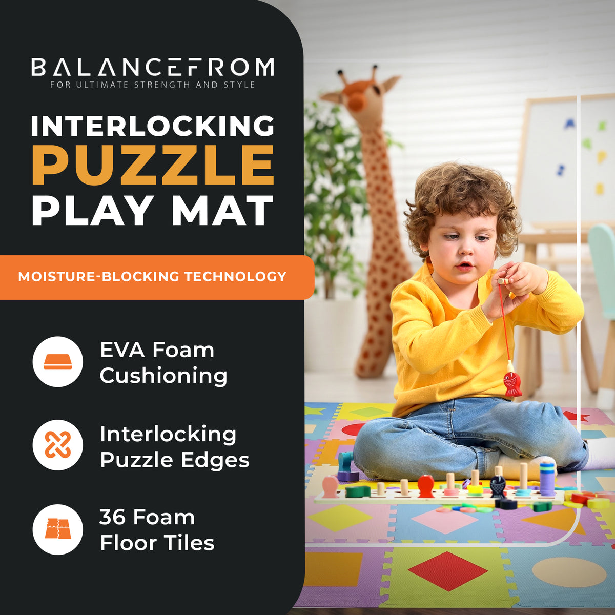 9 Color Thick Interlocking Shape Puzzle Foam Exercise Play Mats (Open Box) - VMInnovations